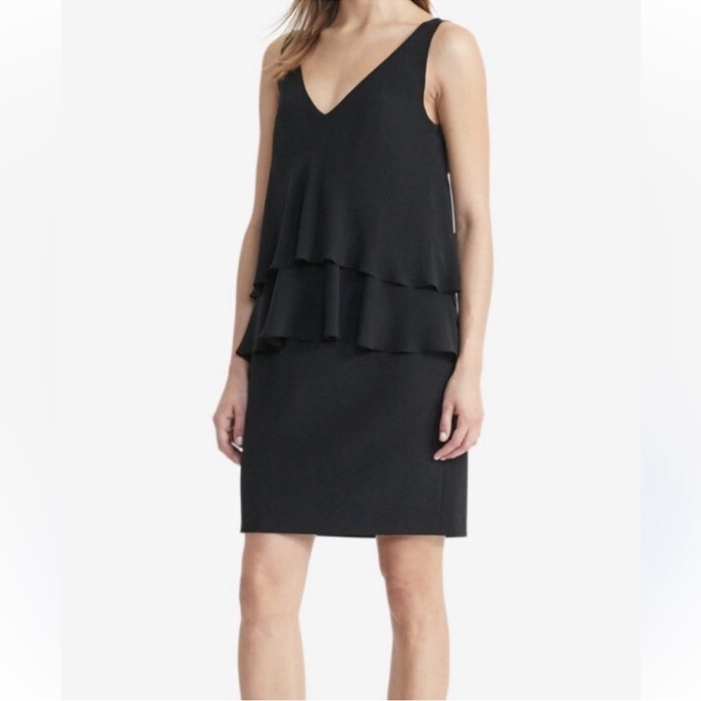 Ralph Lauren Black V-Neck Tiered Ruffle Mini Dress - Picture 7 of 7
